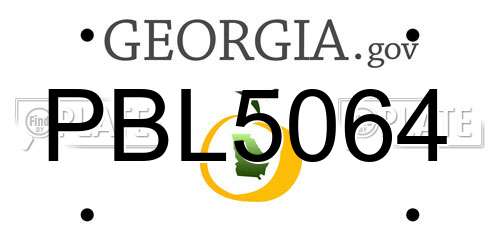 PBL5064 Georgia License Plate
