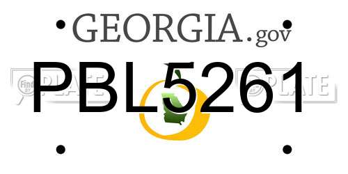 PBL5261 Georgia License Plate