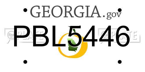 PBL5446 Georgia License Plate