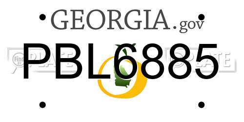 PBL6885 Georgia License Plate