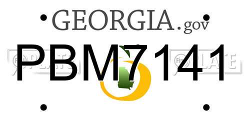 PBM7141 Georgia License Plate