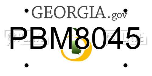 PBM8045 Georgia License Plate