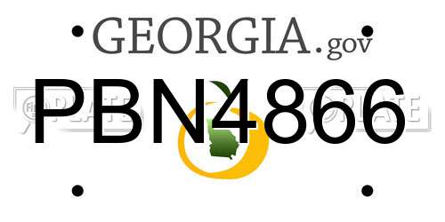 PBN4866 Georgia License Plate