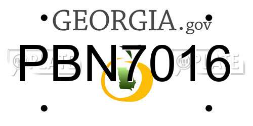 PBN7016 Georgia License Plate