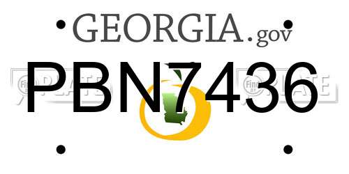 PBN7436 Georgia License Plate