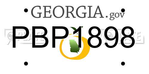 PBP1898 Georgia License Plate