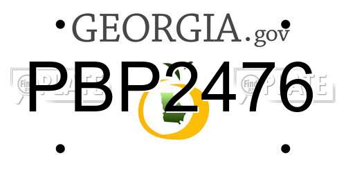 PBP2476 Georgia License Plate