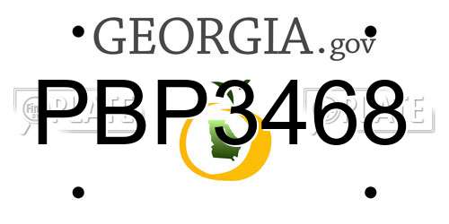 PBP3468 Georgia License Plate