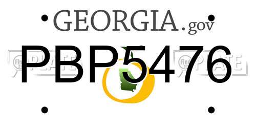 PBP5476 Georgia License Plate