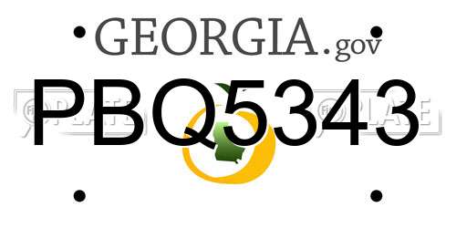 PBQ5343 Georgia License Plate