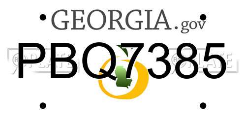 PBQ7385 Georgia License Plate