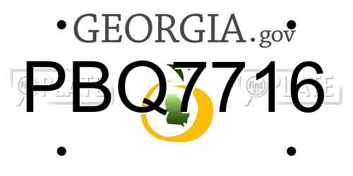 PBQ7716 Georgia License Plate