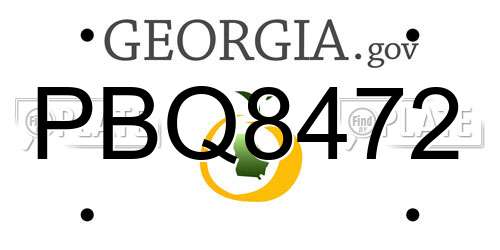 PBQ8472 Georgia License Plate