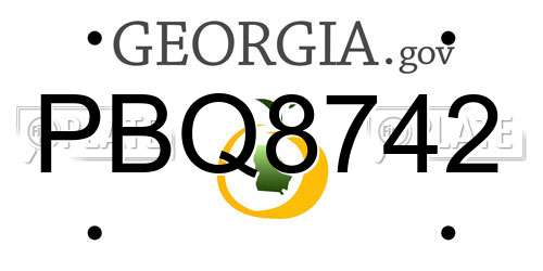 PBQ8742 Georgia License Plate