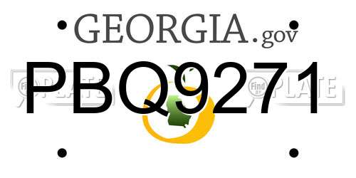 PBQ9271 Georgia License Plate
