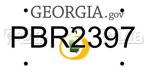 PBR2397 Georgia License Plate
