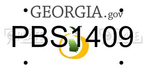 PBS1409 Georgia License Plate