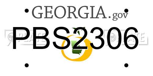 PBS2306 Georgia License Plate