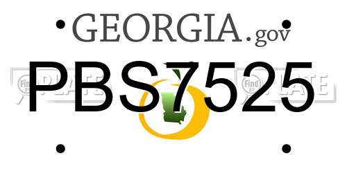 PBS7525 Georgia License Plate