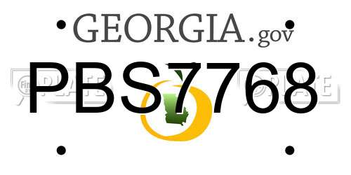 PBS7768 Georgia License Plate