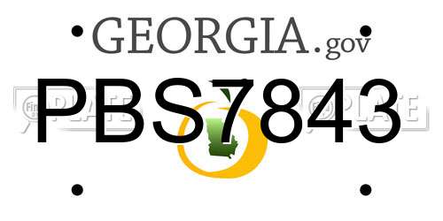 PBS7843 Georgia License Plate