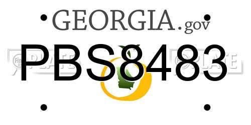 PBS8483 Georgia License Plate