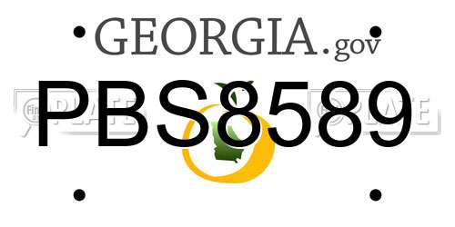 PBS8589 Georgia License Plate