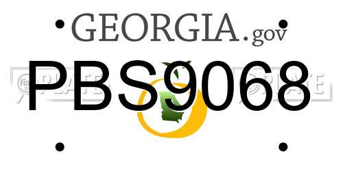 PBS9068 Georgia License Plate