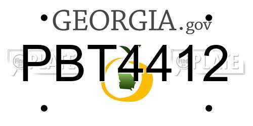 PBT4412 Georgia License Plate