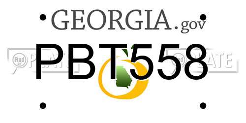 PBT558 Georgia License Plate