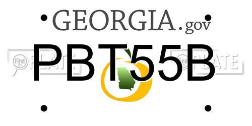 PBT55B Georgia License Plate