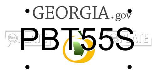 PBT55S Georgia License Plate
