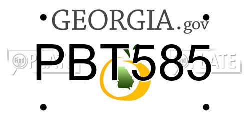 PBT585 Georgia License Plate