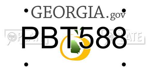 PBT588 Georgia License Plate