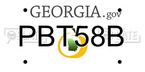 PBT58B Georgia License Plate