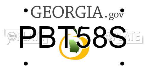 PBT58S Georgia License Plate
