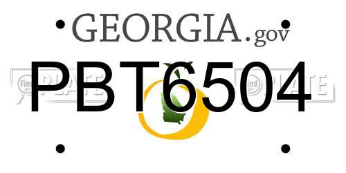 PBT6504 Georgia License Plate