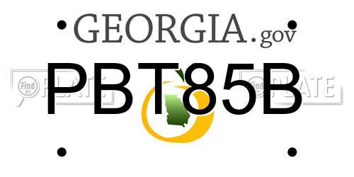 PBT85B Georgia License Plate