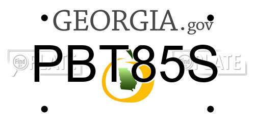 PBT85S Georgia License Plate