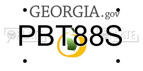 PBT88S Georgia License Plate