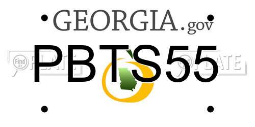 PBTS55 Georgia License Plate