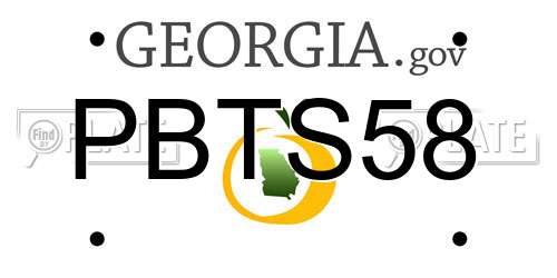 PBTS58 Georgia License Plate