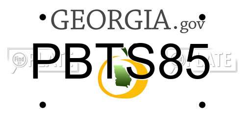 PBTS85 Georgia License Plate
