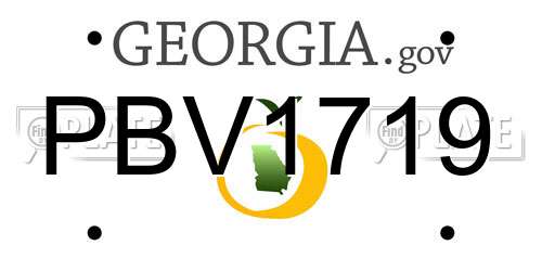 PBV1719 Georgia License Plate