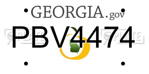 PBV4474 Georgia License Plate