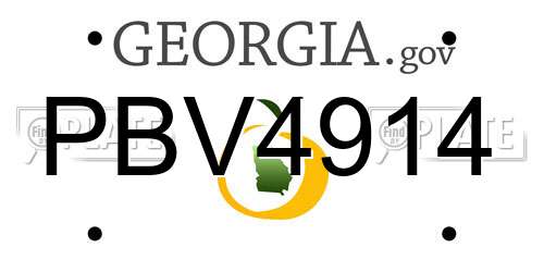 PBV4914 Georgia License Plate