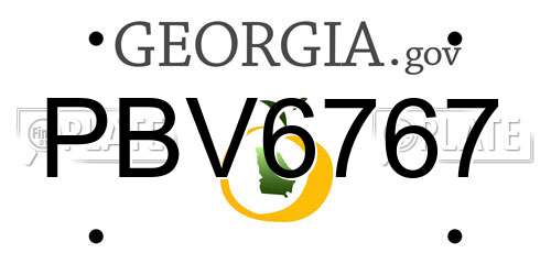 PBV6767 Georgia License Plate