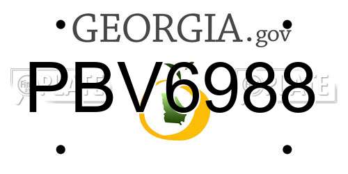 PBV6988 Georgia License Plate