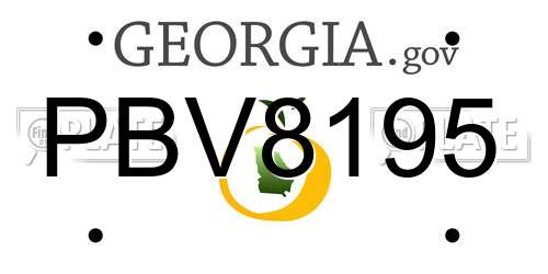 PBV8195 Georgia License Plate