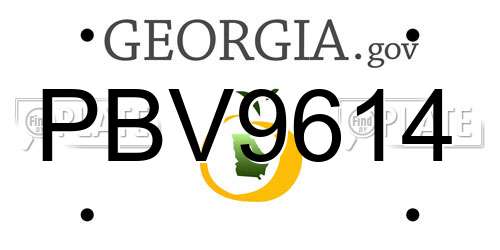PBV9614 Georgia License Plate